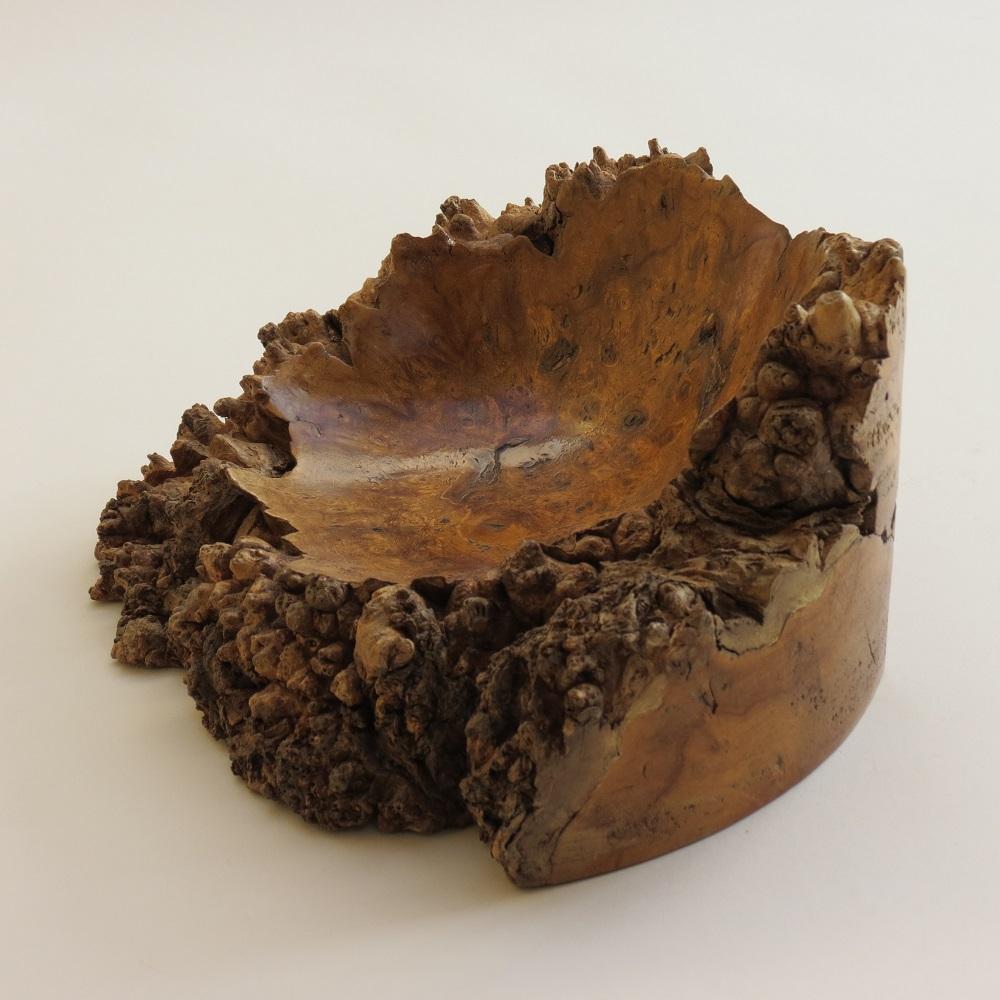 Hand Produced Vintage Burr Wood Gum Wood Sculptural Naturalist Wooden Bowl 1