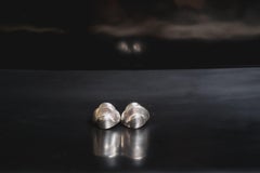 Hand Repoussé Silver Groove Design Clip On Earrings by Alice Kuo