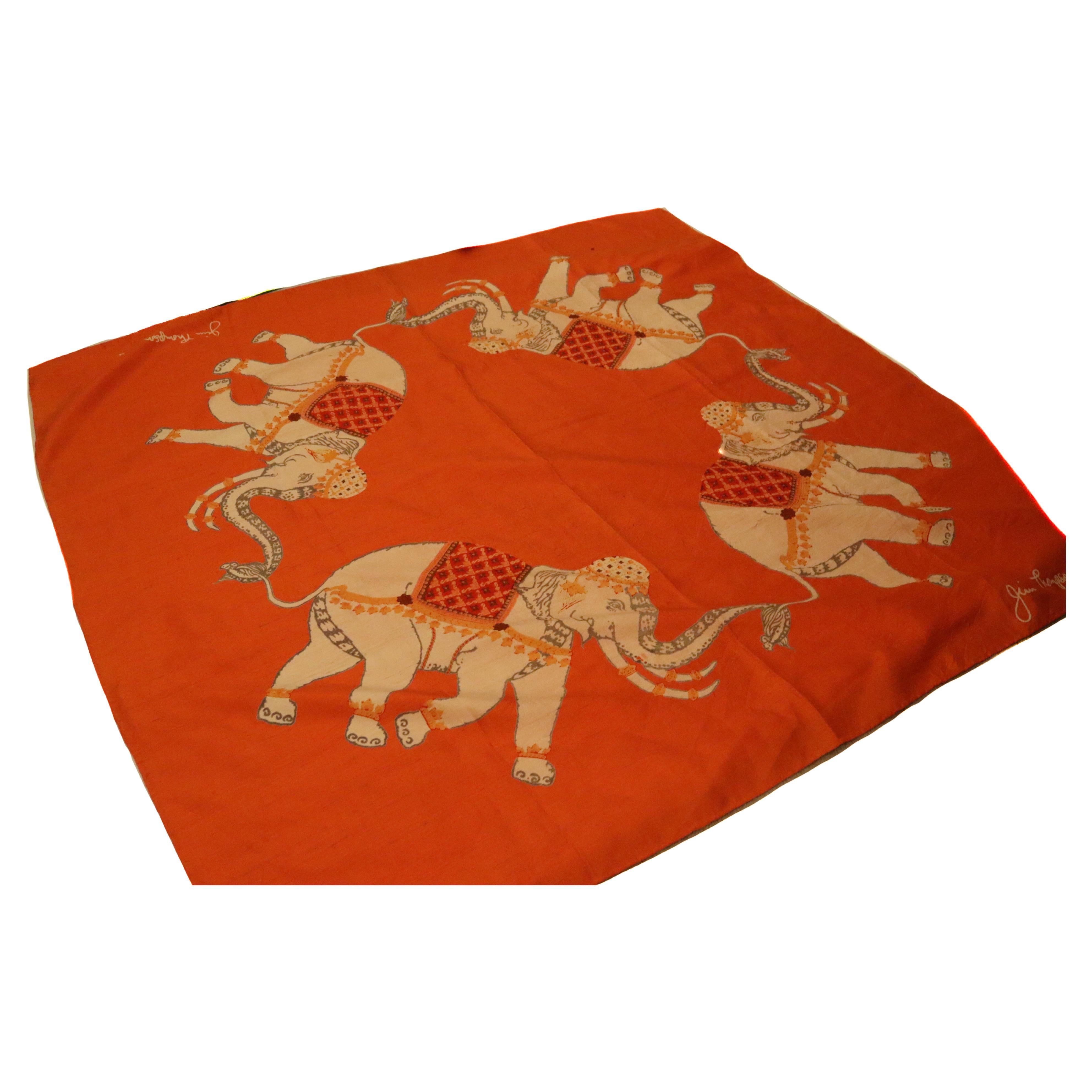 Hand rolled Jim Thompson Silk Scarf For Sale