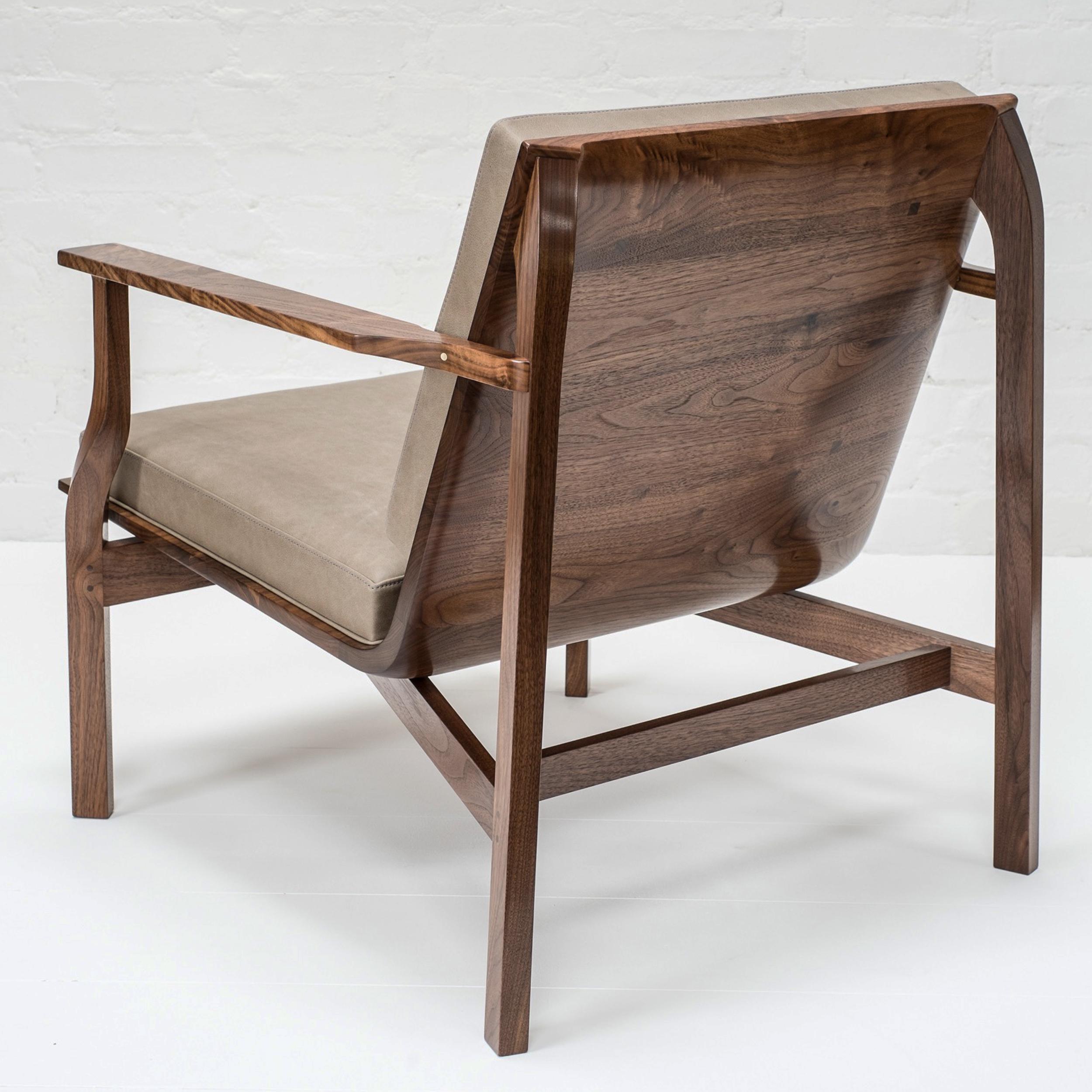 Mid-Century Modern Hand Sculpted American Black Walnut Cuillin Lounge Chair For Sale