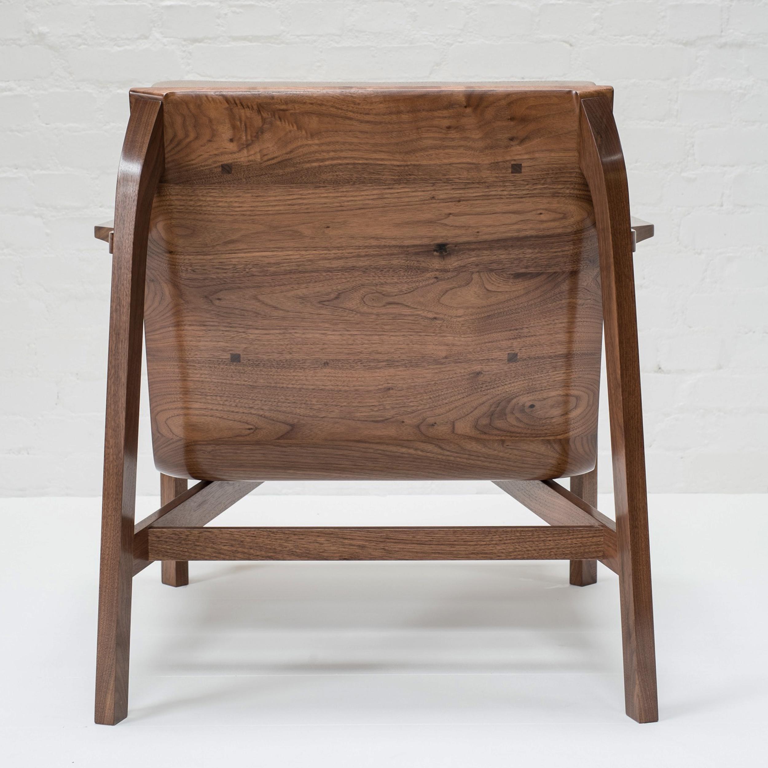 Scottish Hand Sculpted American Black Walnut Cuillin Lounge Chair For Sale