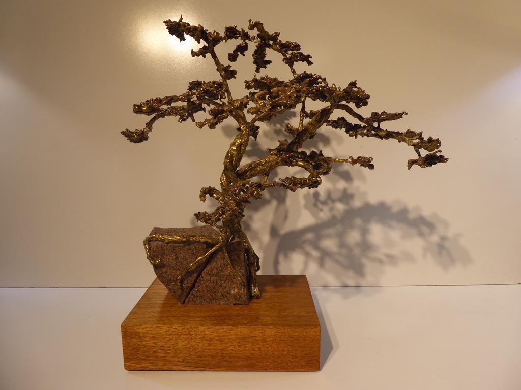 Hand-Sculpted Bronze Bonsai Tree by American Artist Jack S. Chase, circa 1979 6