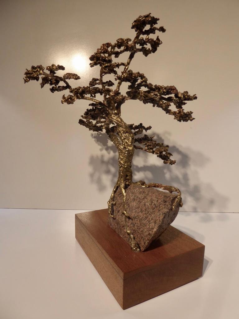 Hand-Sculpted Bronze Bonsai Tree by American Artist Jack S. Chase, circa 1979 4
