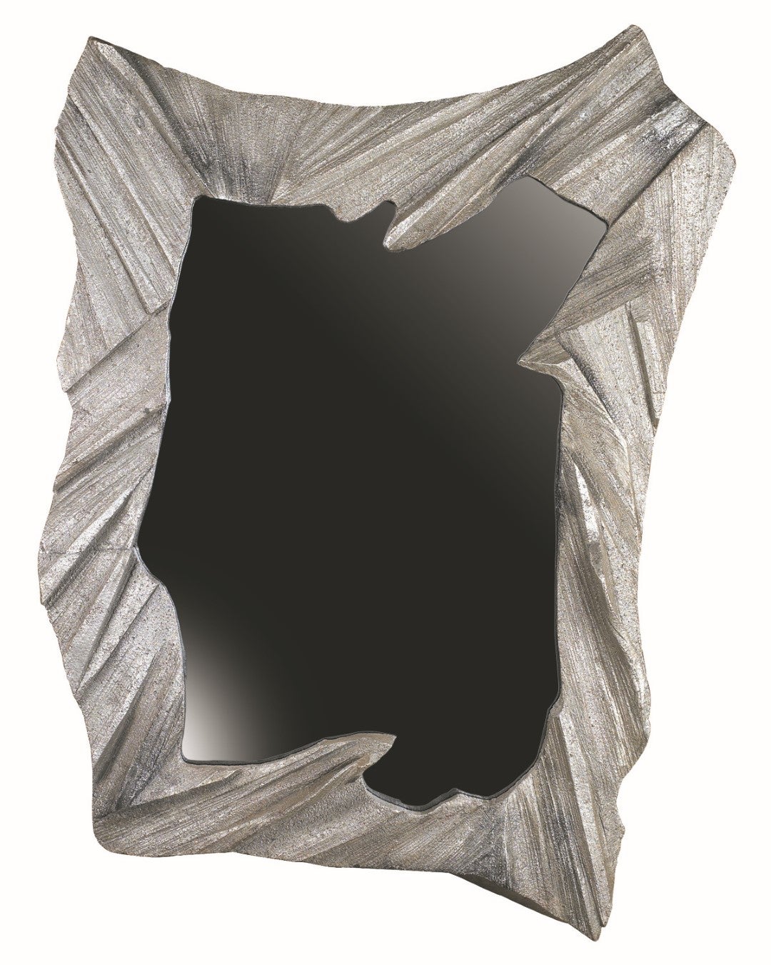 Miroir en aluminium moulé:: sculpté à la main - Miroir Mannara