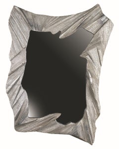 Miroir en aluminium moulé:: sculpté à la main - Miroir Mannara