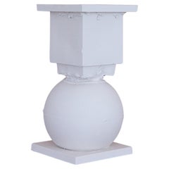 Hand sculpted ceramic side table (sphere & square)