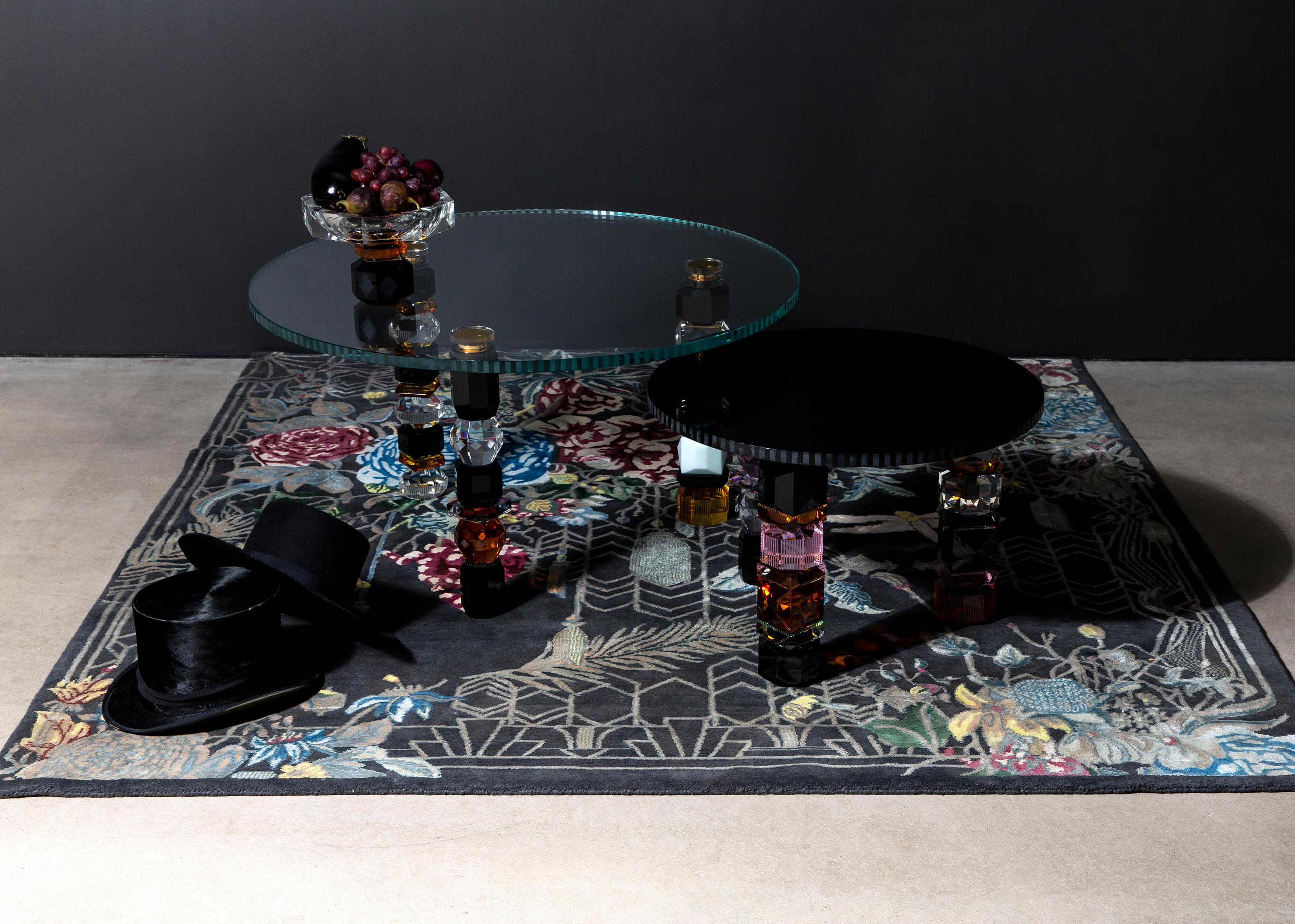 Danish Hand-Sculpted Contemporary Crystal Table For Sale