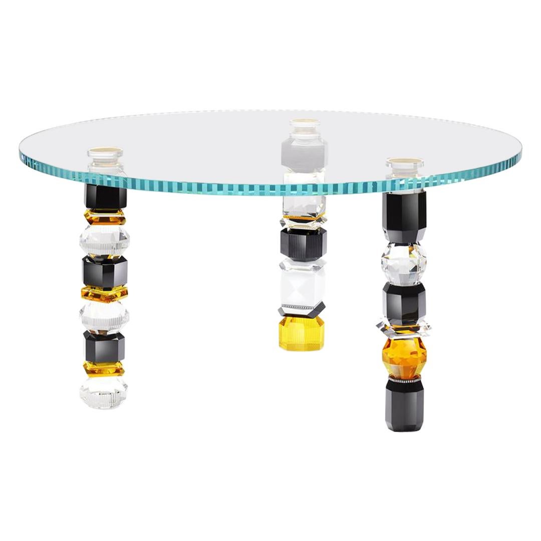 Hand-Sculpted Contemporary Crystal Table For Sale