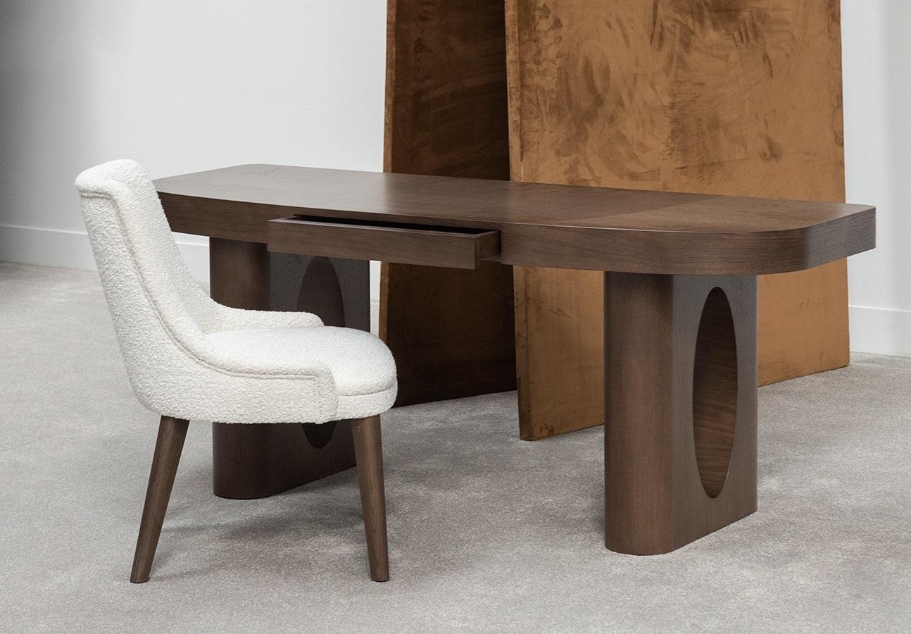 Escritorio Esculpido a Mano con Curvas Recortadas de Forma Sencilla, Totalmente Personalizable Madera