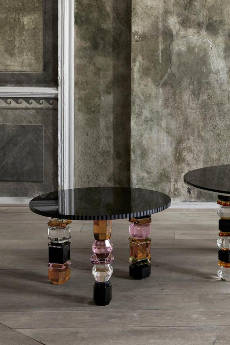 Post-Modern Hand-Sculpted Detroit Contemporary Crystal Table