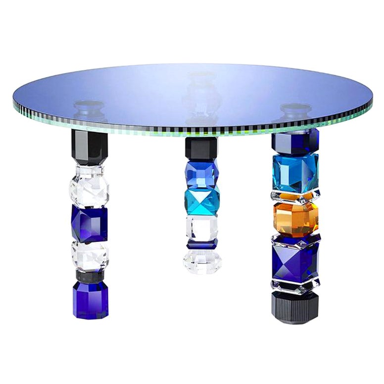 Hand-Sculpted Detroit Contemporary Crystal Table For Sale