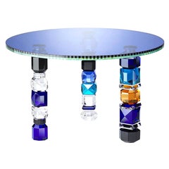 Table contemporaine en cristal de Détroit sculptée à la main