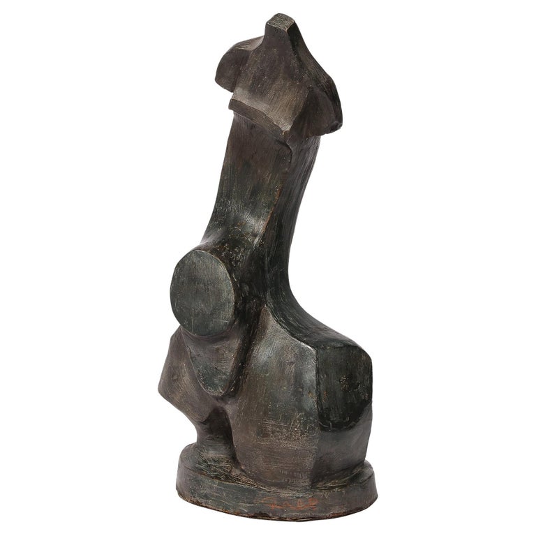 Sculpture abstraite cubiste française sculptée à la main en terre cuite  signée « Philip » En vente sur 1stDibs | sculpture abstraite en terre