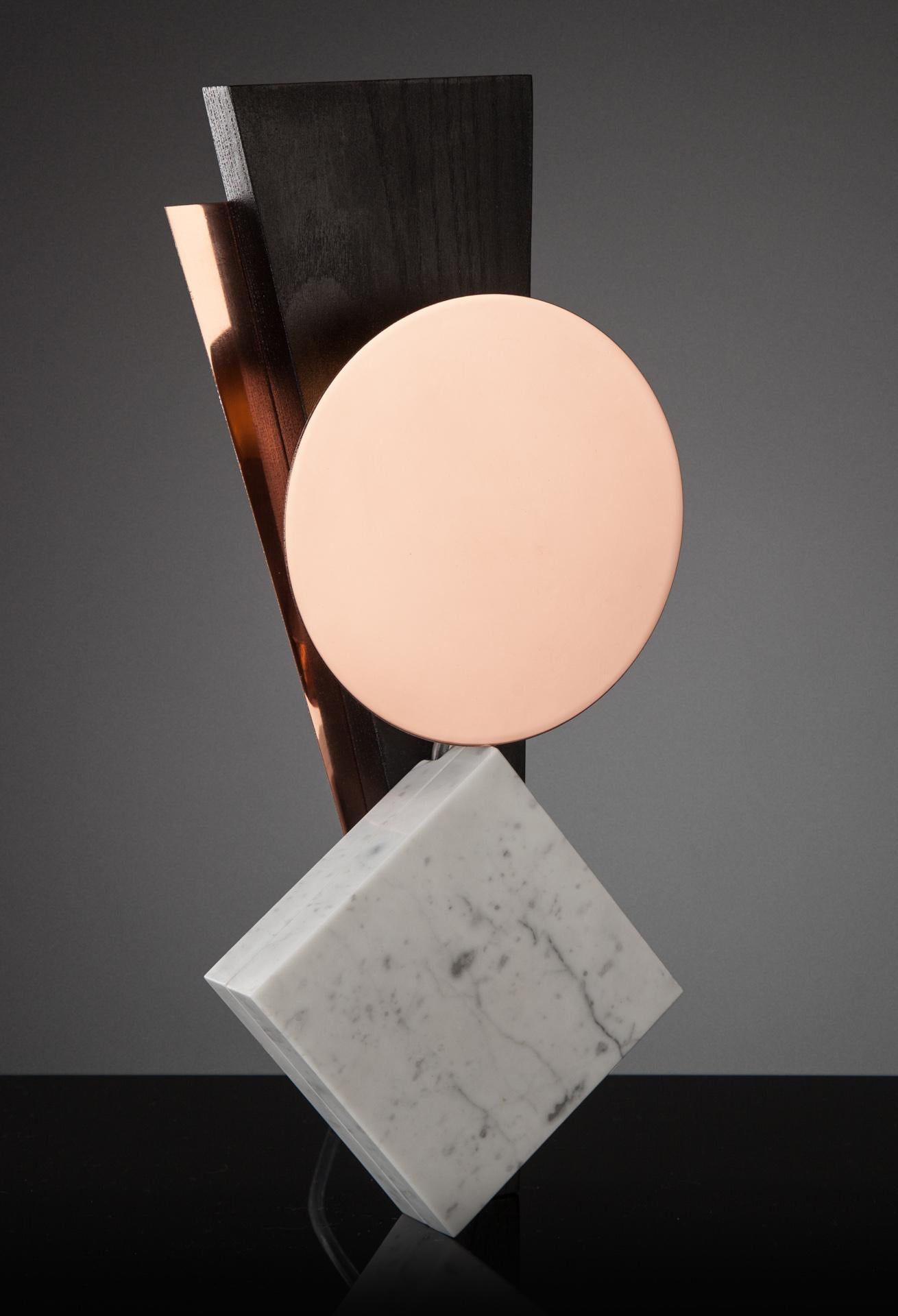 Hand-sculpted marble table lamp– Poise.
Materials: Copper sprayed polished stainless steel, marble, ash.
Dimensions: 36 x 17 x 4 cm
Light: G9 LED bulb.


Skeld design is a contemporary design studio.
We focus on interior lighting and