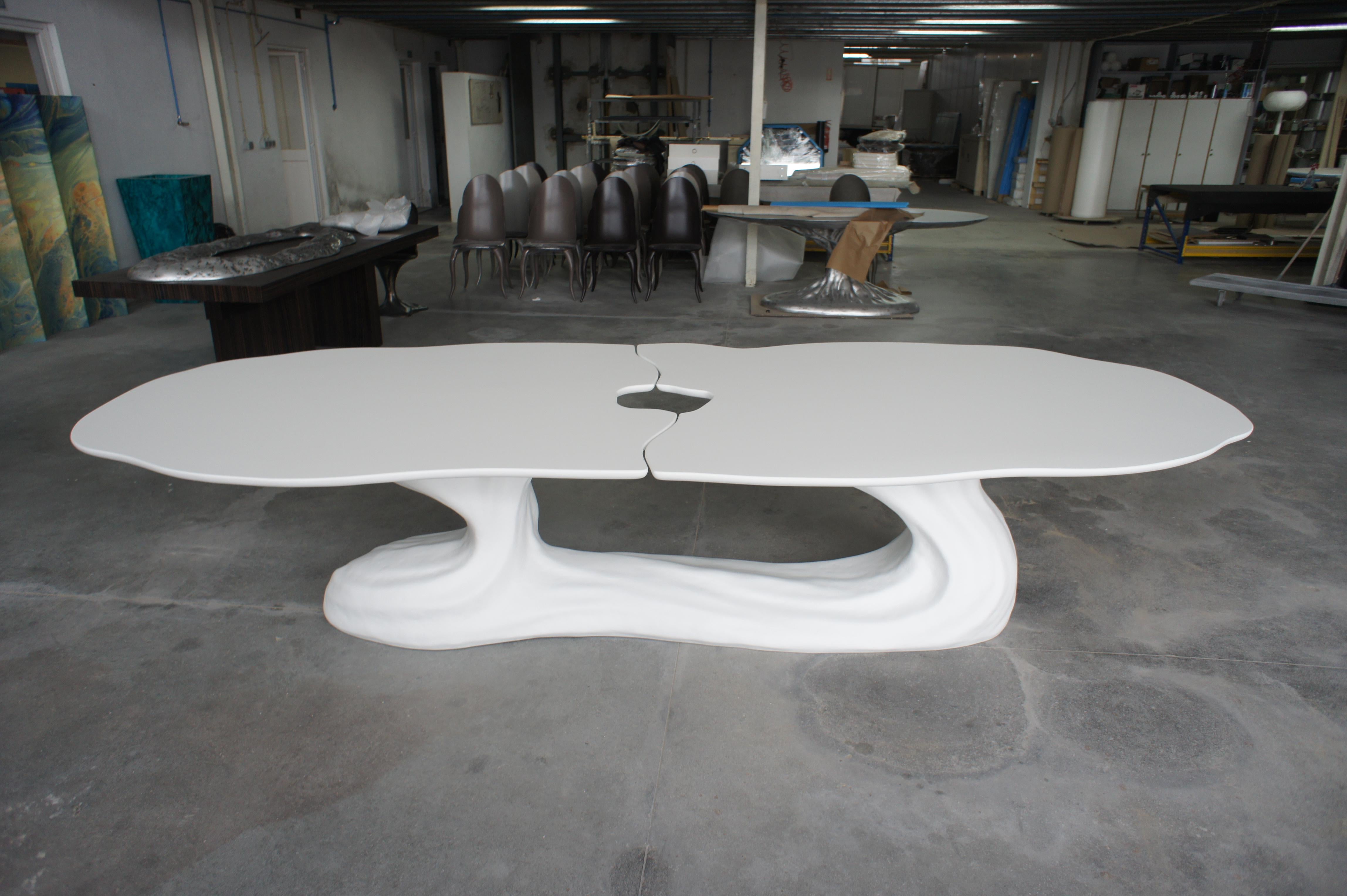Hand-Sculpted Oval Dining Table for Indoor and Outdoor Use For Sale at ...