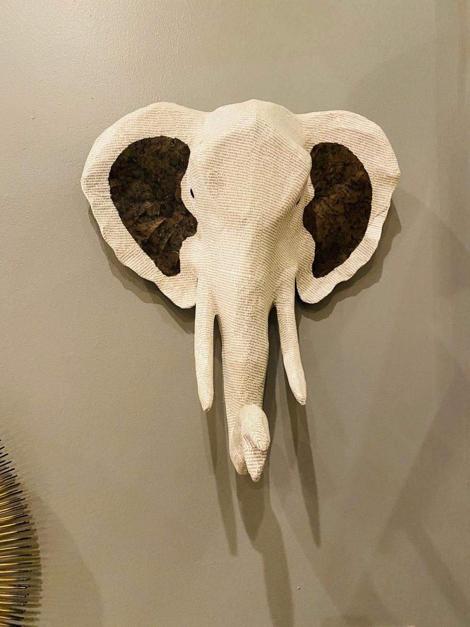papier mache elephant head