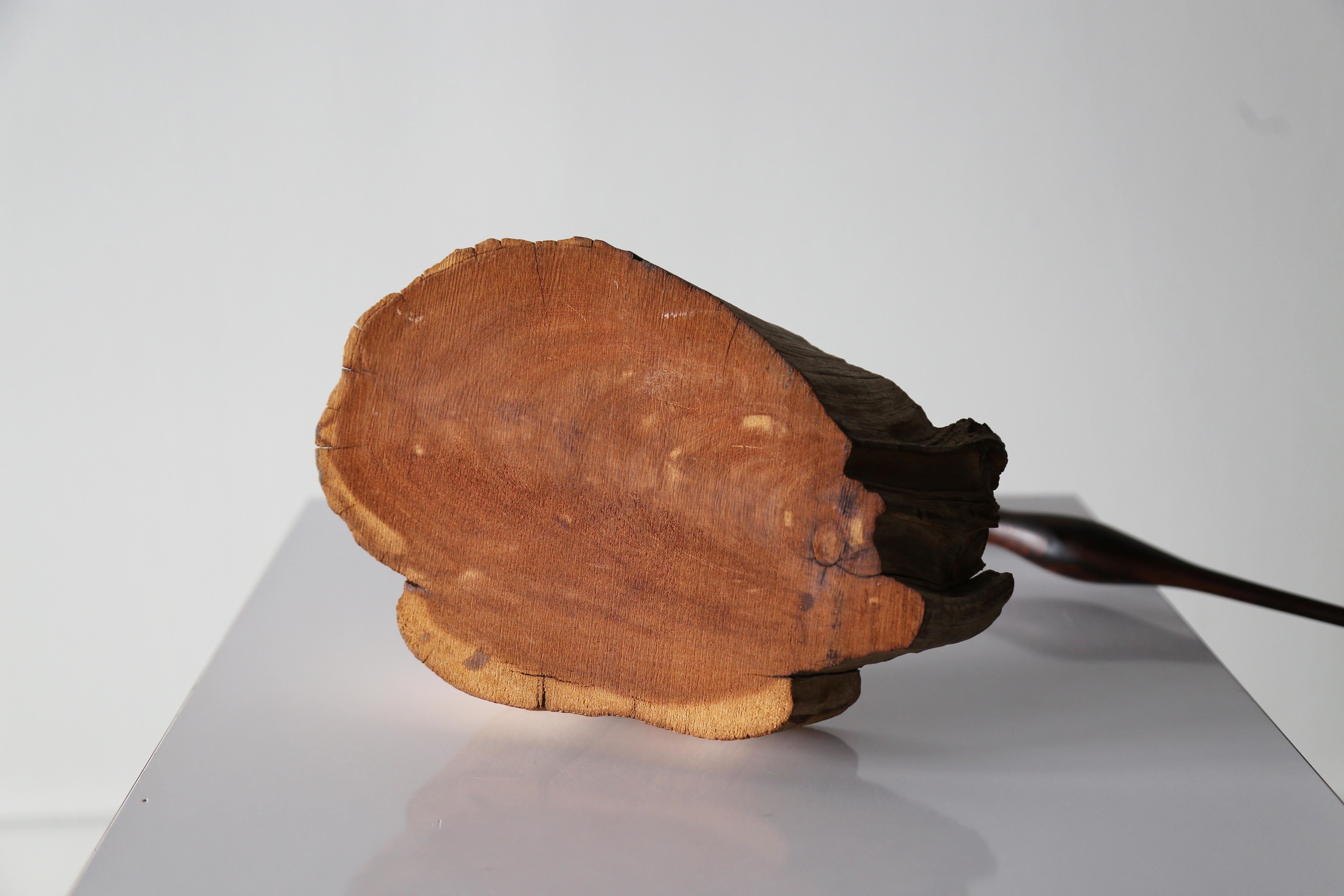 Hand Sculpted Rosewood Shore Bird Sculpture after Emil Milan In Good Condition In Virginia Beach, VA