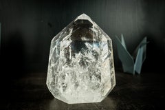 Hand Sculpted Water-Clear Crystal Tower, Generator from Diamantina, Brazil