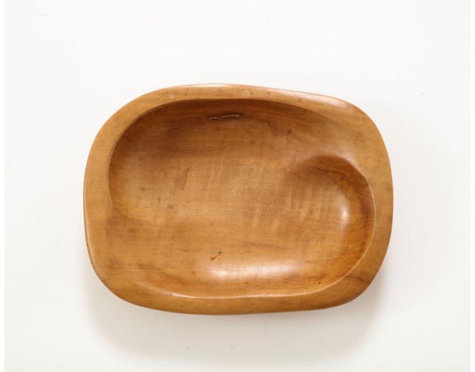 Hand-Sculpted Wooden Dish by Odile Noll, c. 1950 For Sale 4