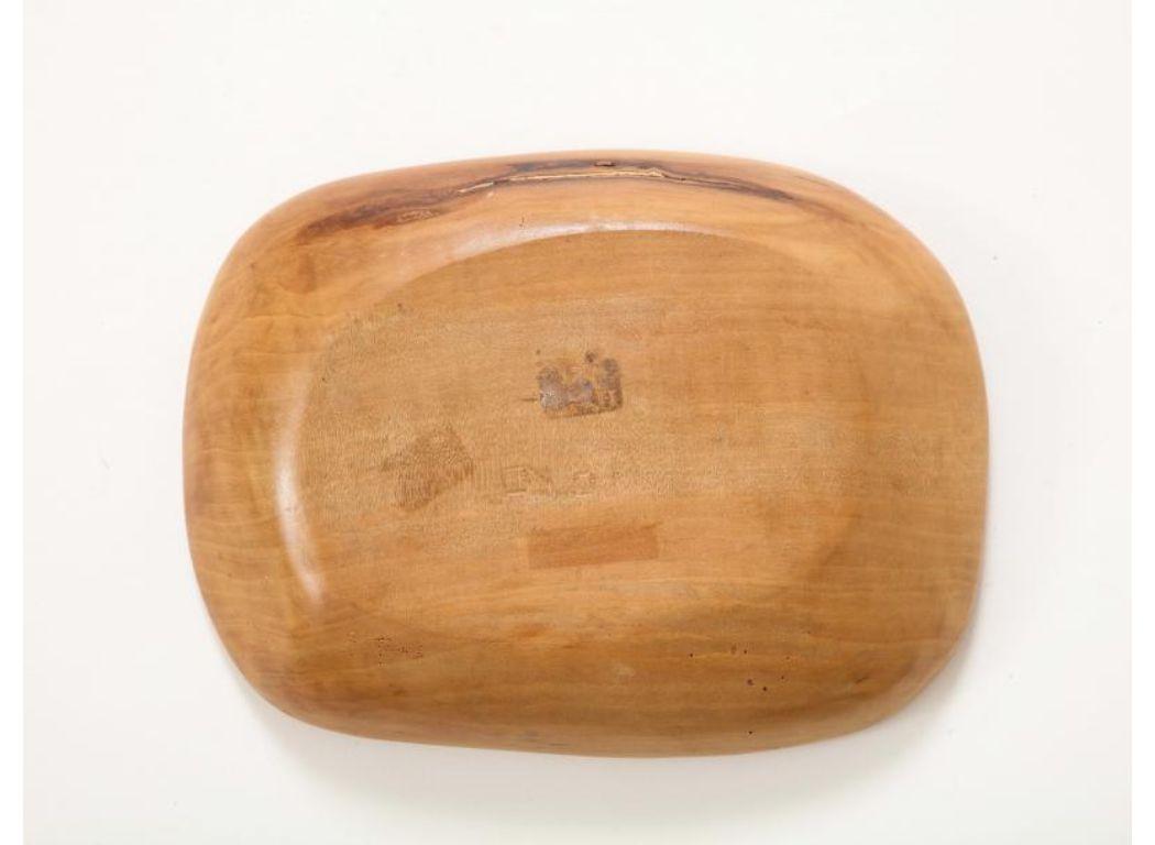 Hand-Sculpted Wooden Dish by Odile Noll, c. 1950 For Sale 5