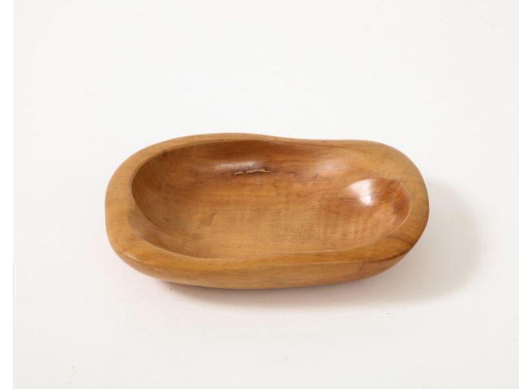 Hand-Carved Hand-Sculpted Wooden Dish by Odile Noll, c. 1950 For Sale