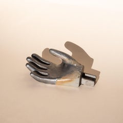 Hand Sculpture- Industrial Metal Glove Mold Hand from French Factory, 1950s