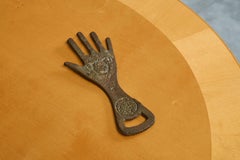 Hand Shaped Bottle Opener in Patinated Sand Cast Iron 1960s