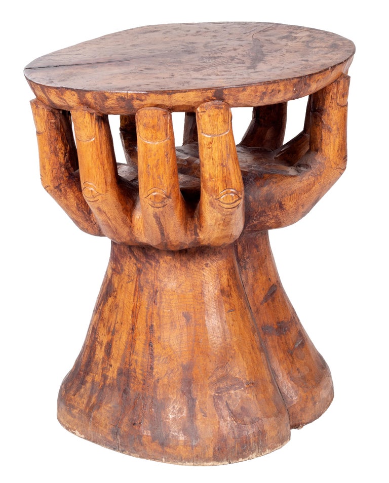 Hand Shaped Fruit Wood Set of Table and Four Chairs at 1stdibs