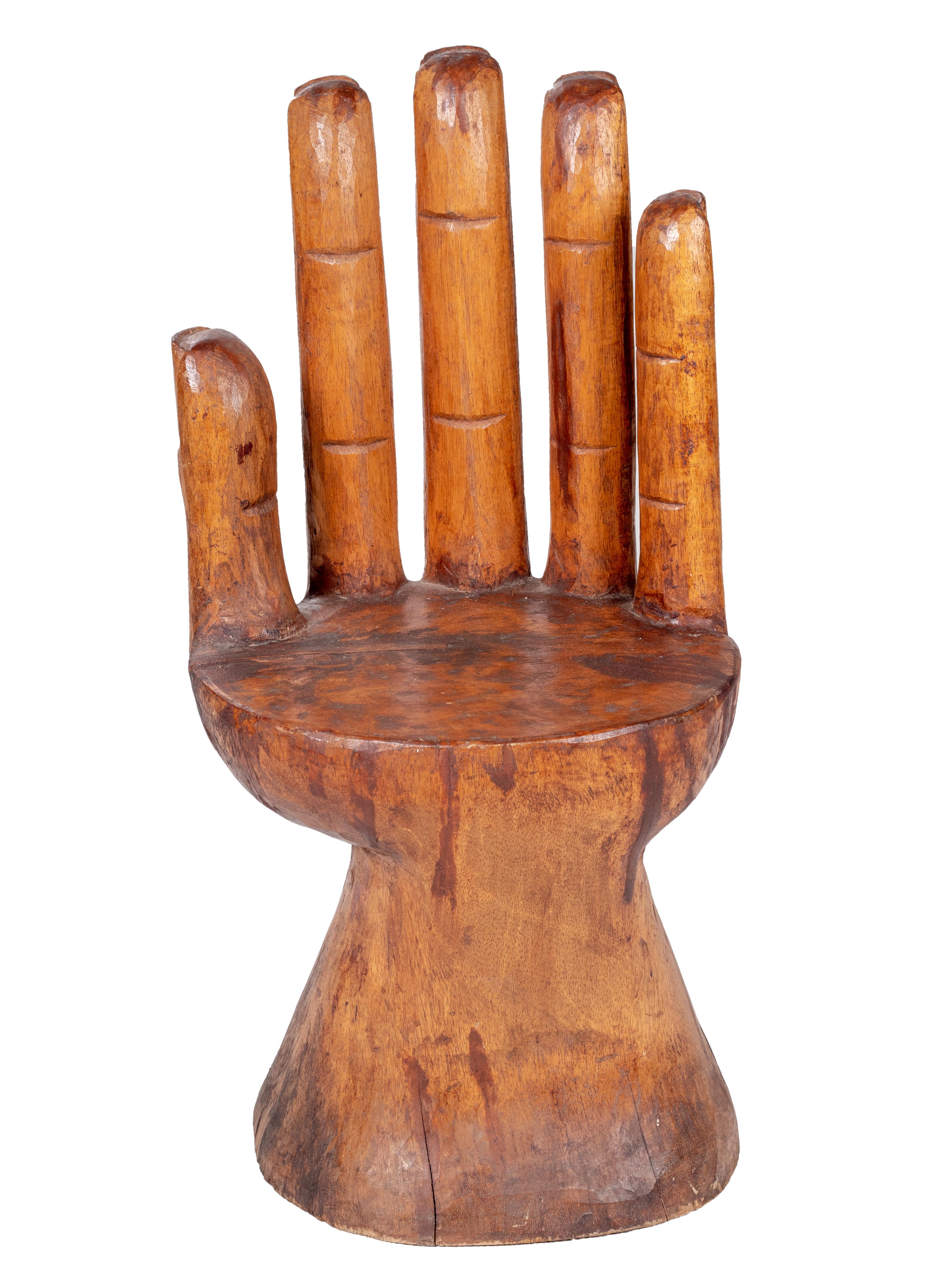 Hand Shaped Fruit Wood Set of Table and Four Chairs In Good Condition In Marbella, ES