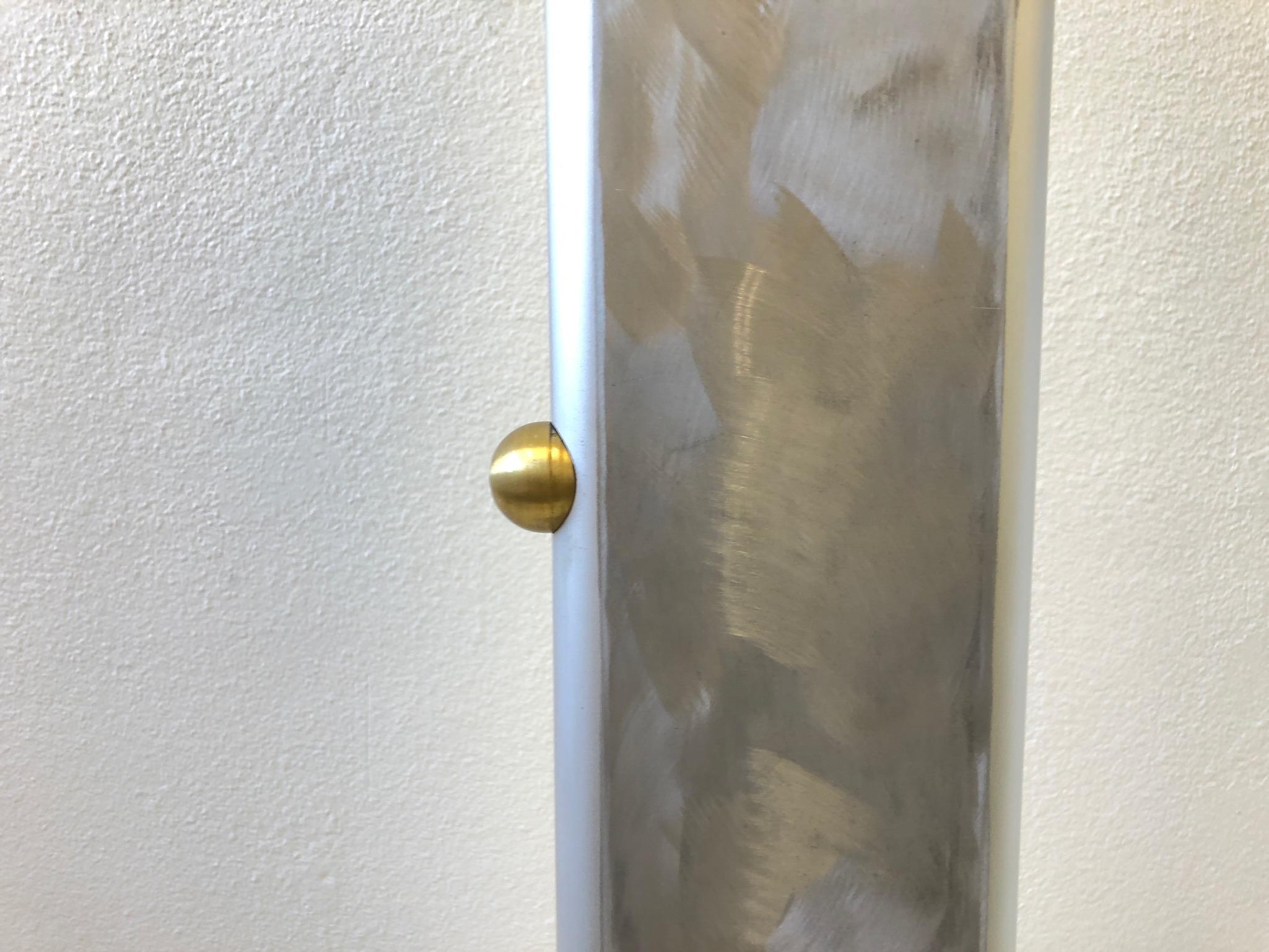 Hand Signed and Number Aluminum and Brass Torchier Floor Lamp by Ron Rezek In Good Condition For Sale In Palm Springs, CA