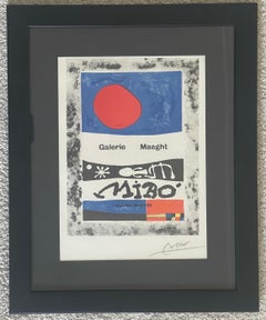 Hand Signed "Galerie Maeght" Lithograph Poster by Joan Miro