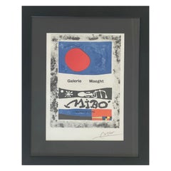 Hand Signed "Galerie Maeght" Lithograph Poster by Joan Miro