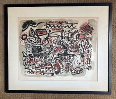 Lithographie en édition limitée signée à la main « Les Jeux De L'ete » par Corneille