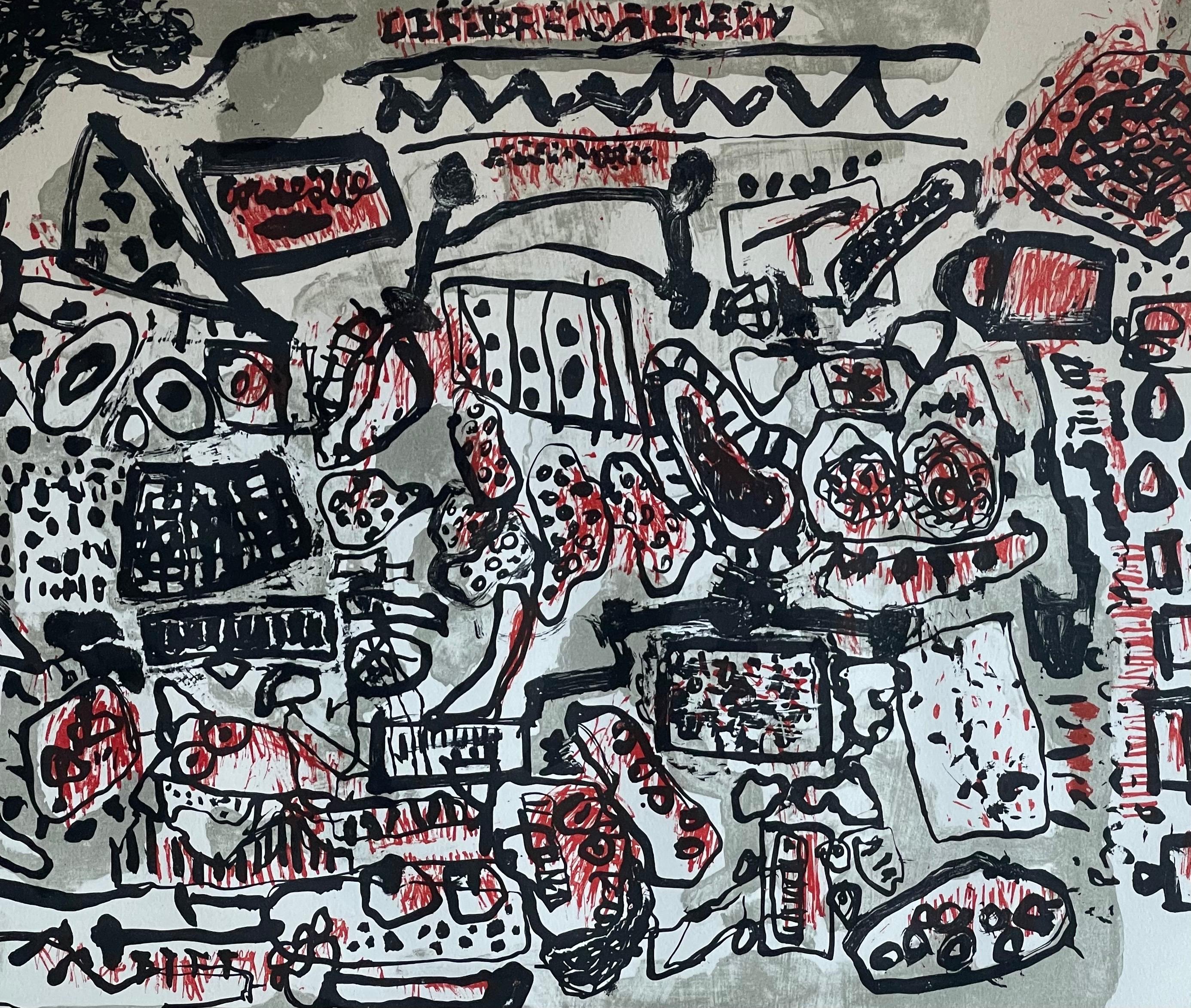 Lithographie en édition limitée signée à la main « Les Jeux De L'ete » par Corneille Bon état - En vente à San Diego, CA