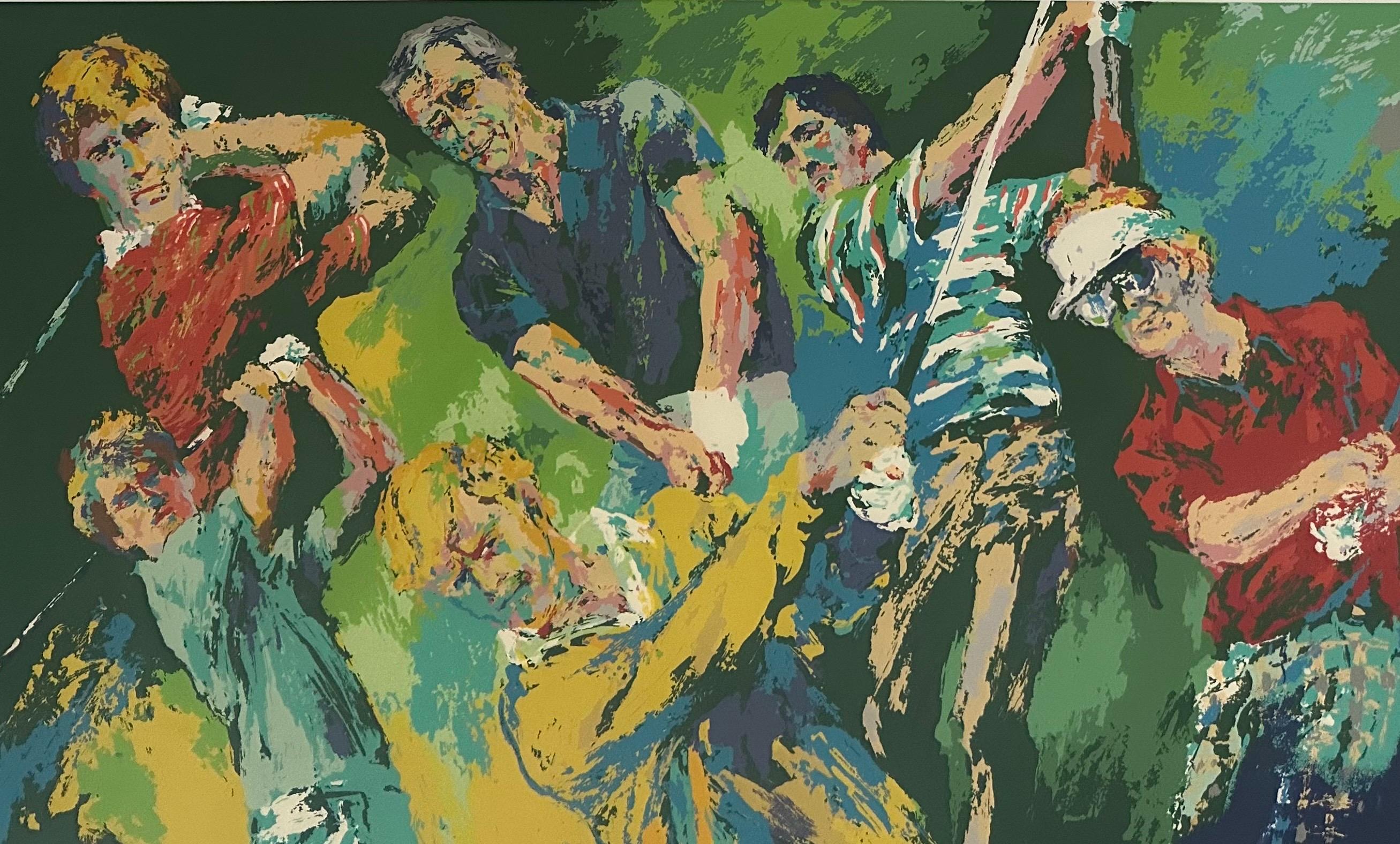 20ième siècle Serigraphie en édition limitée « Golf Winners » signée à la main par Leroy Neiman en vente