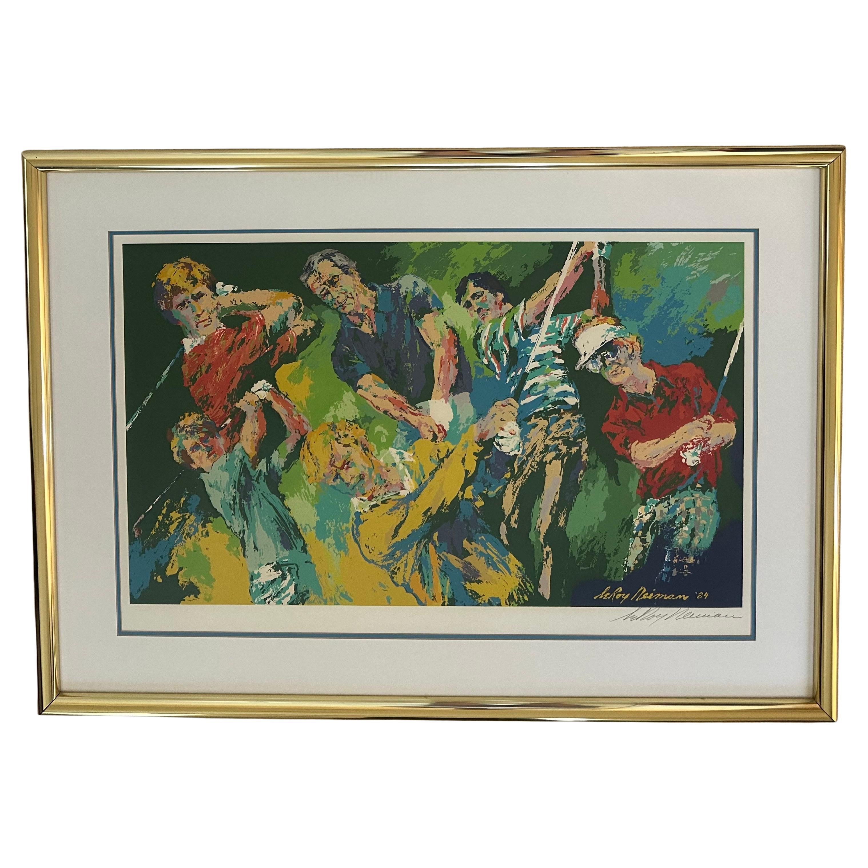 Serigrafía de edición limitada firmada a mano "Golf Winners" de Leroy Neiman