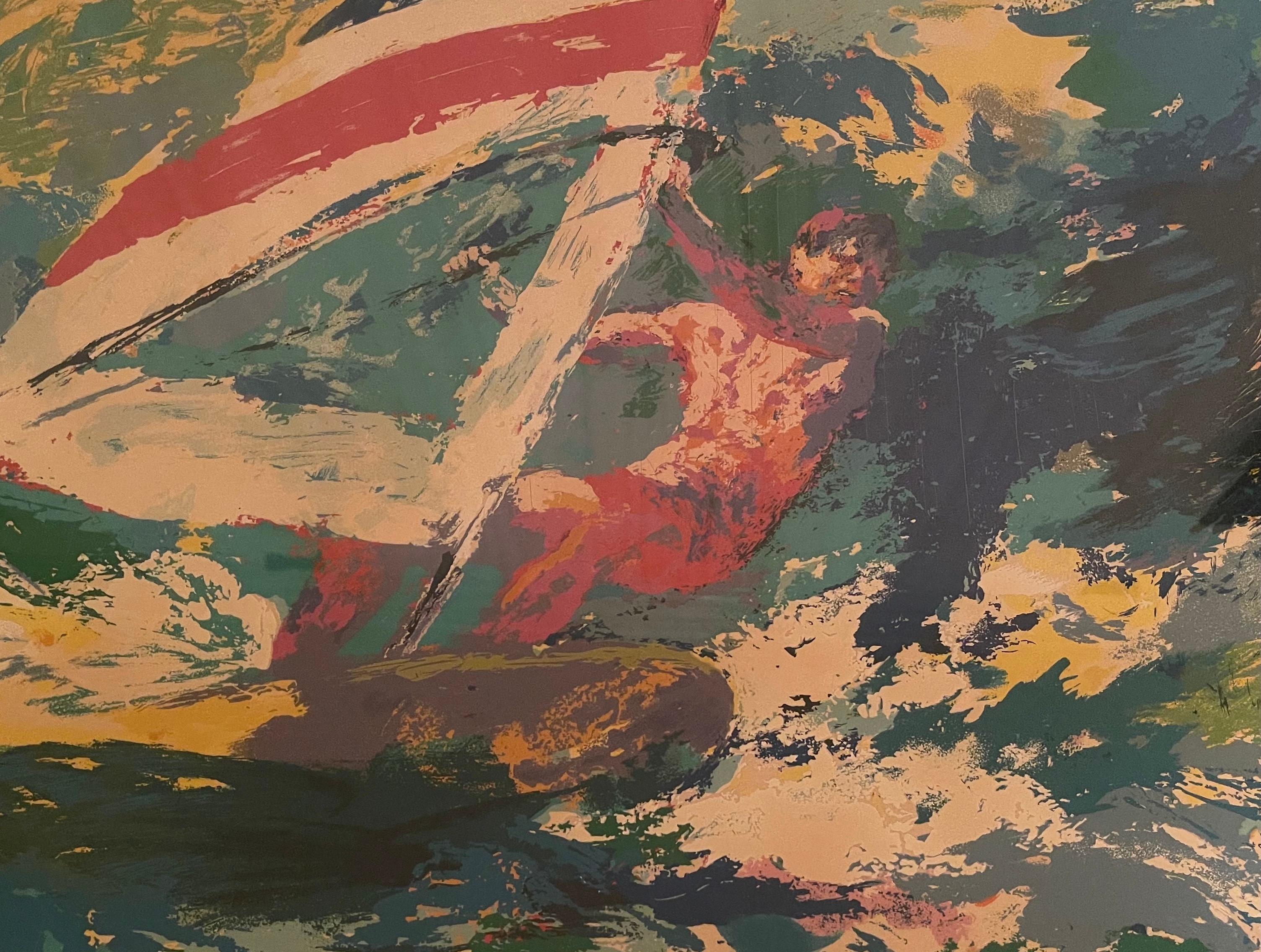 20ième siècle Sérigraphie en édition limitée signée à la main ' Windsurfer ' de Leroy Neiman en vente