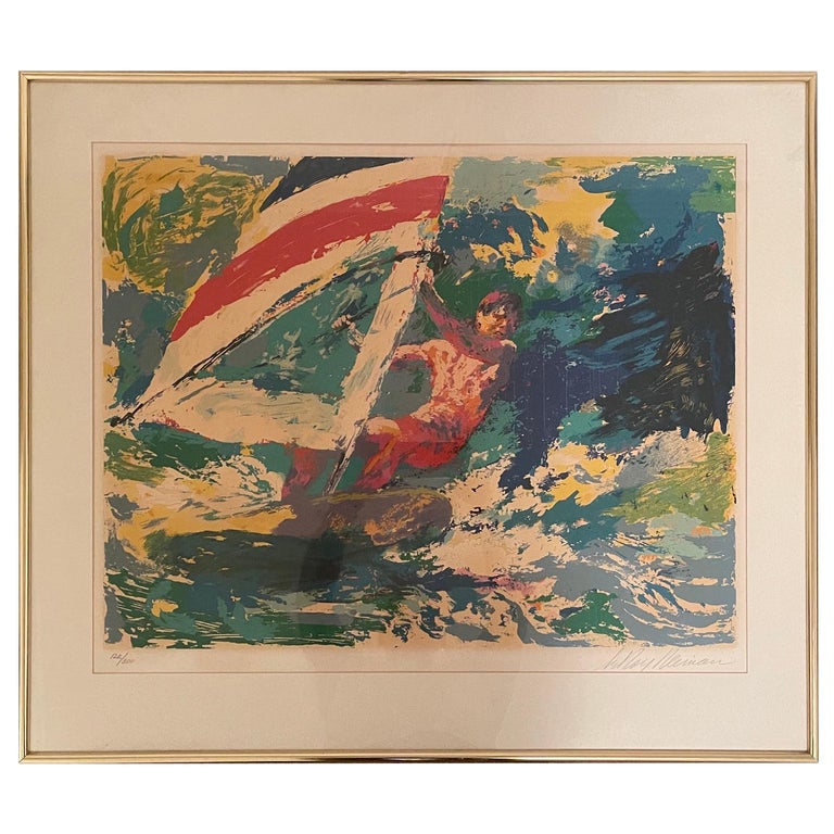 Hand Signed Limited Edition Serigraph "Windsurfer" by Leroy Neiman For Sale