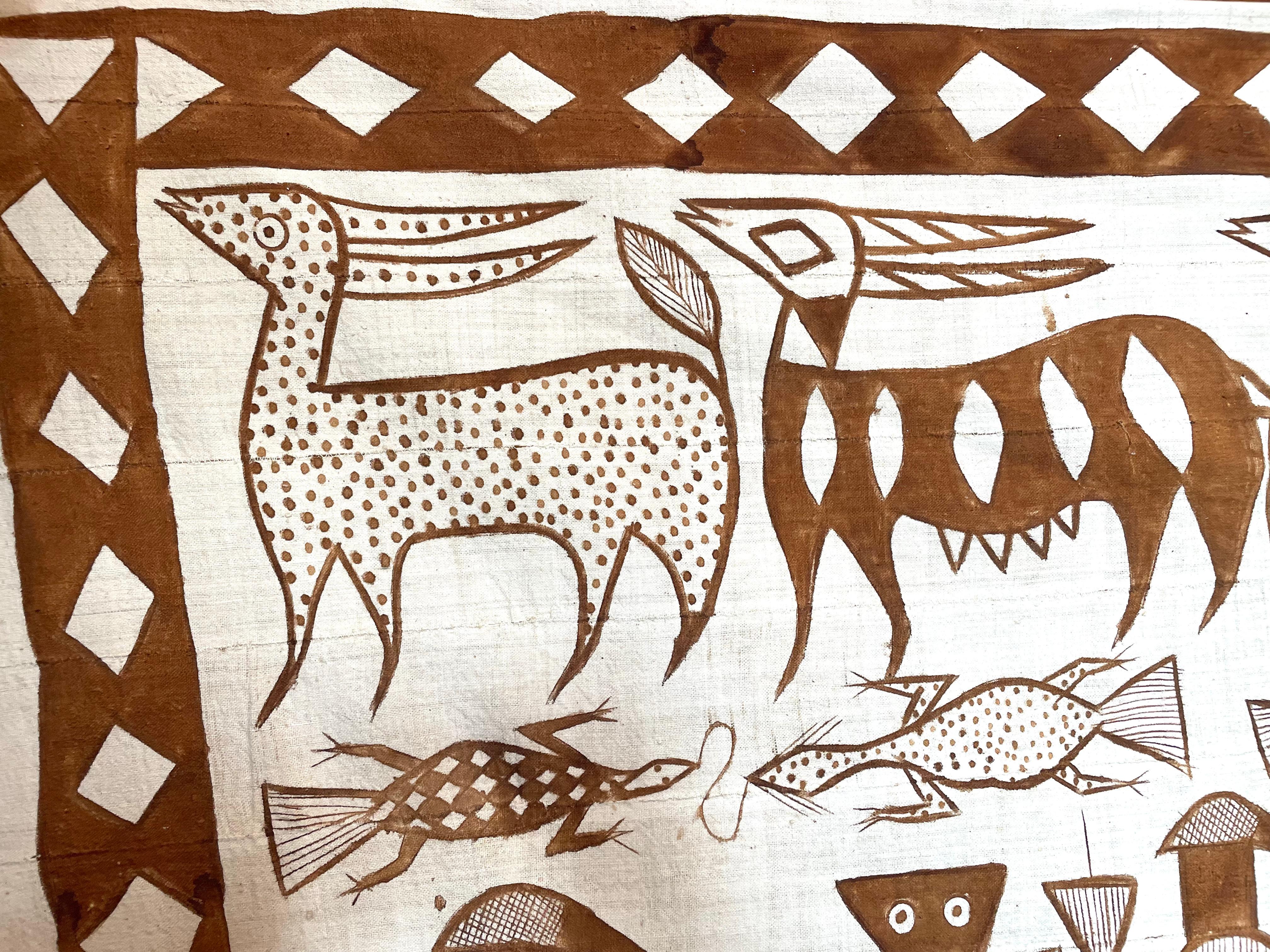 Cotton Hand spun by woven of the Korhoga, hand painted cotton cloth For Sale