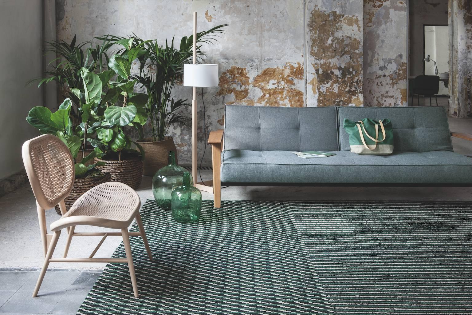 Moderne Tapis Nanimarquina Blur filé à la main en vert de Ronan & Erwan Bouroullec, Moyen en vente