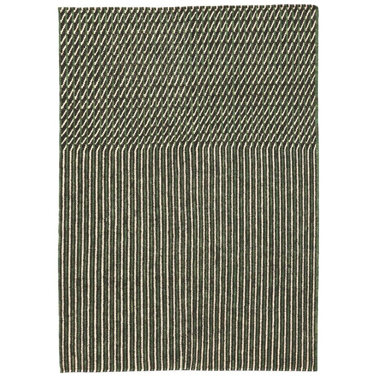 Hand-Spun Nanimarquina Blur Rug in Green by Ronan & Erwan Bouroullec, Large For Sale