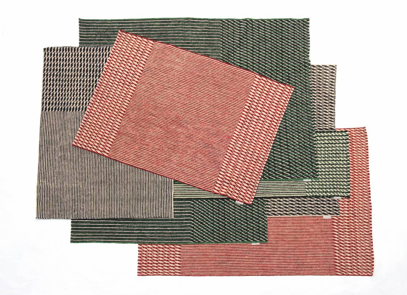 Moderne Tapis Blur Nanimarquina filé à la main en rouge de Ronan & Erwan Bouroullec, Moyen en vente