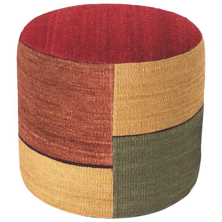 Hand-Spun Nanimarquina Kilim Pouf 4 by Nani Marquina & Marcos Catalan