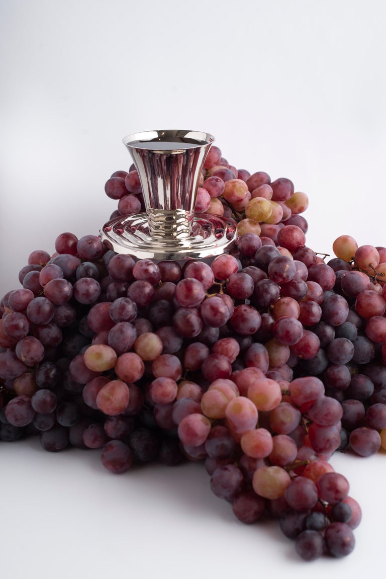 Overflow HandSpun NickelPlated Brass Cup and Saucer For Sale at 1stDibs