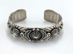 Hand-Stamped Sterling Silver Cuff Bracelet by Danny Clark (Navajo)