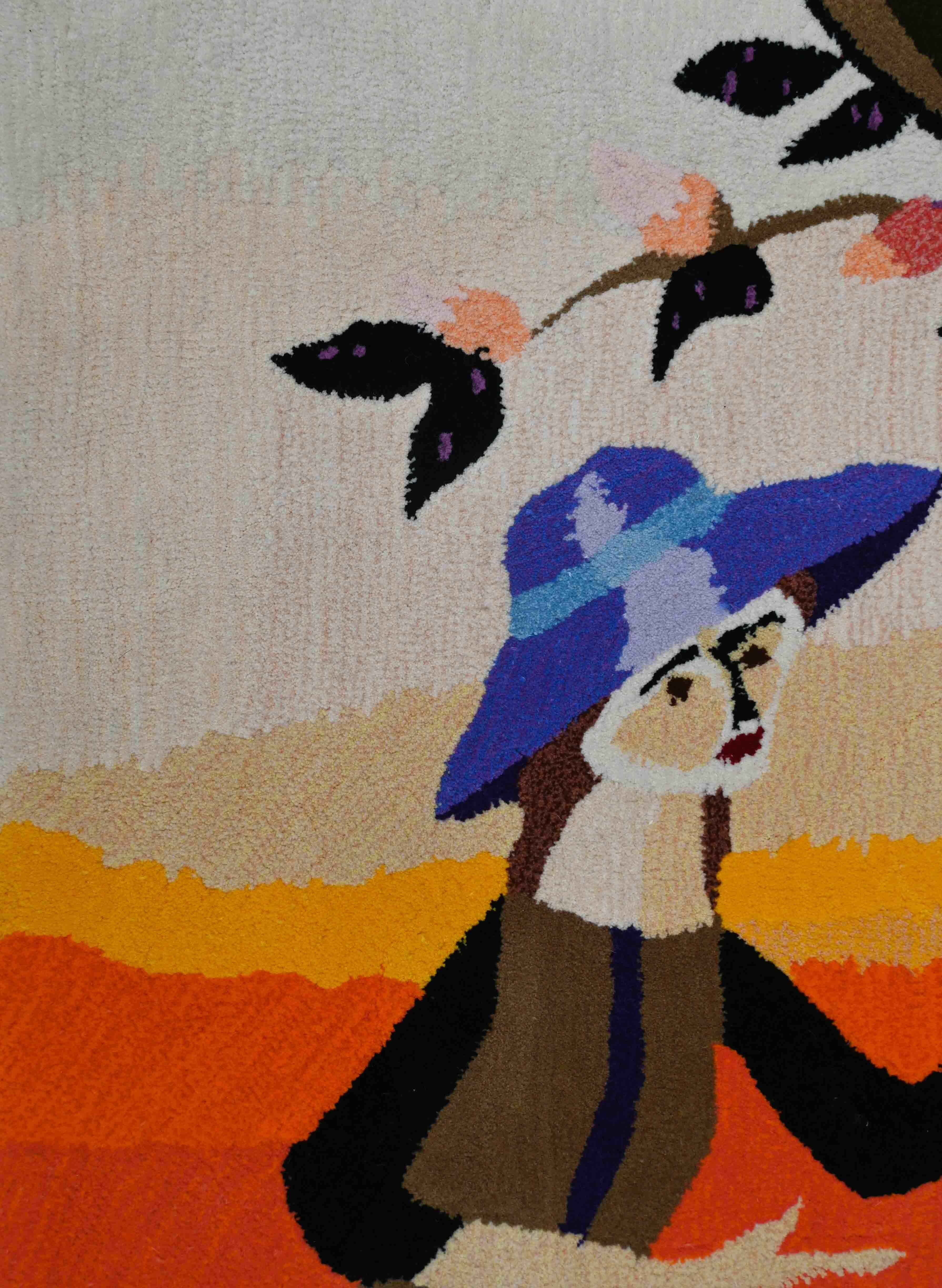 Hand Stitch Tapestry by Robert Fours Aubusson -shepherd by VIRGILE - N° 1606 (Handgewebt) im Angebot