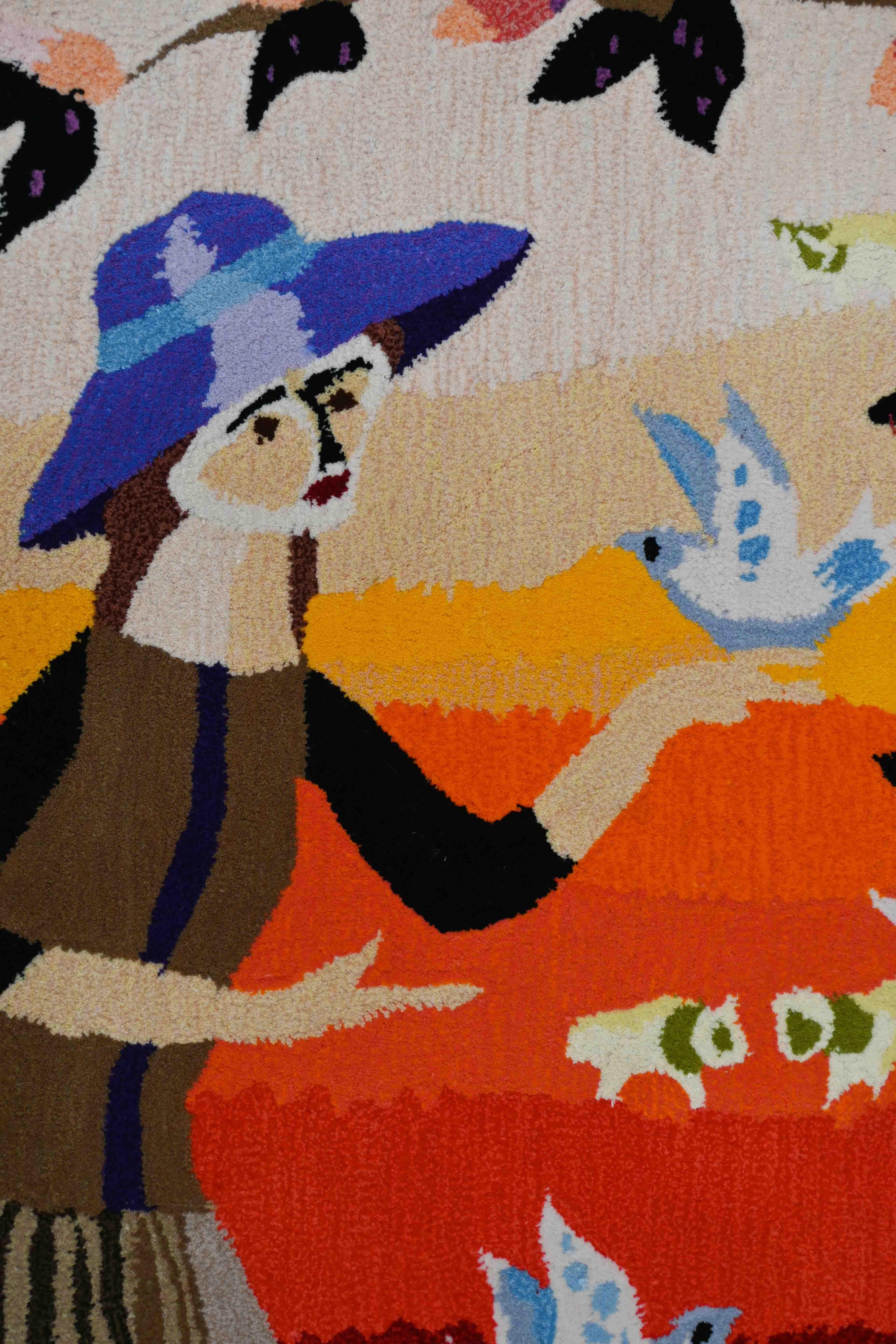 Hand Stitch Tapestry by Robert Fours Aubusson -shepherd by VIRGILE - N° 1606 im Zustand „Hervorragend“ im Angebot in Paris, FR