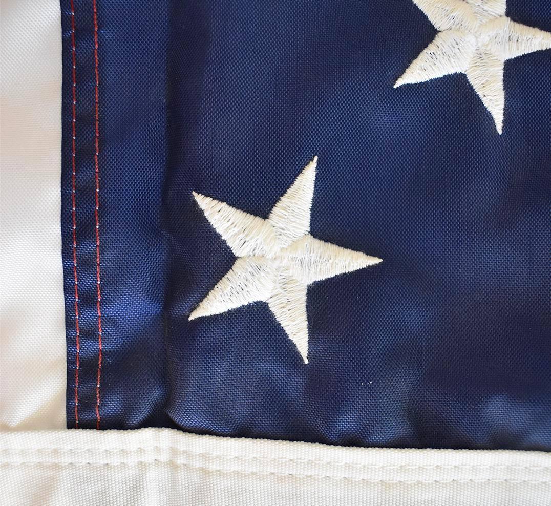 Hand-stitched American flag found at the estate of an Oklahoma veteran. Found folded.