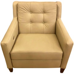 Hand-Stitched Leather Electronically Reclining Club Chair