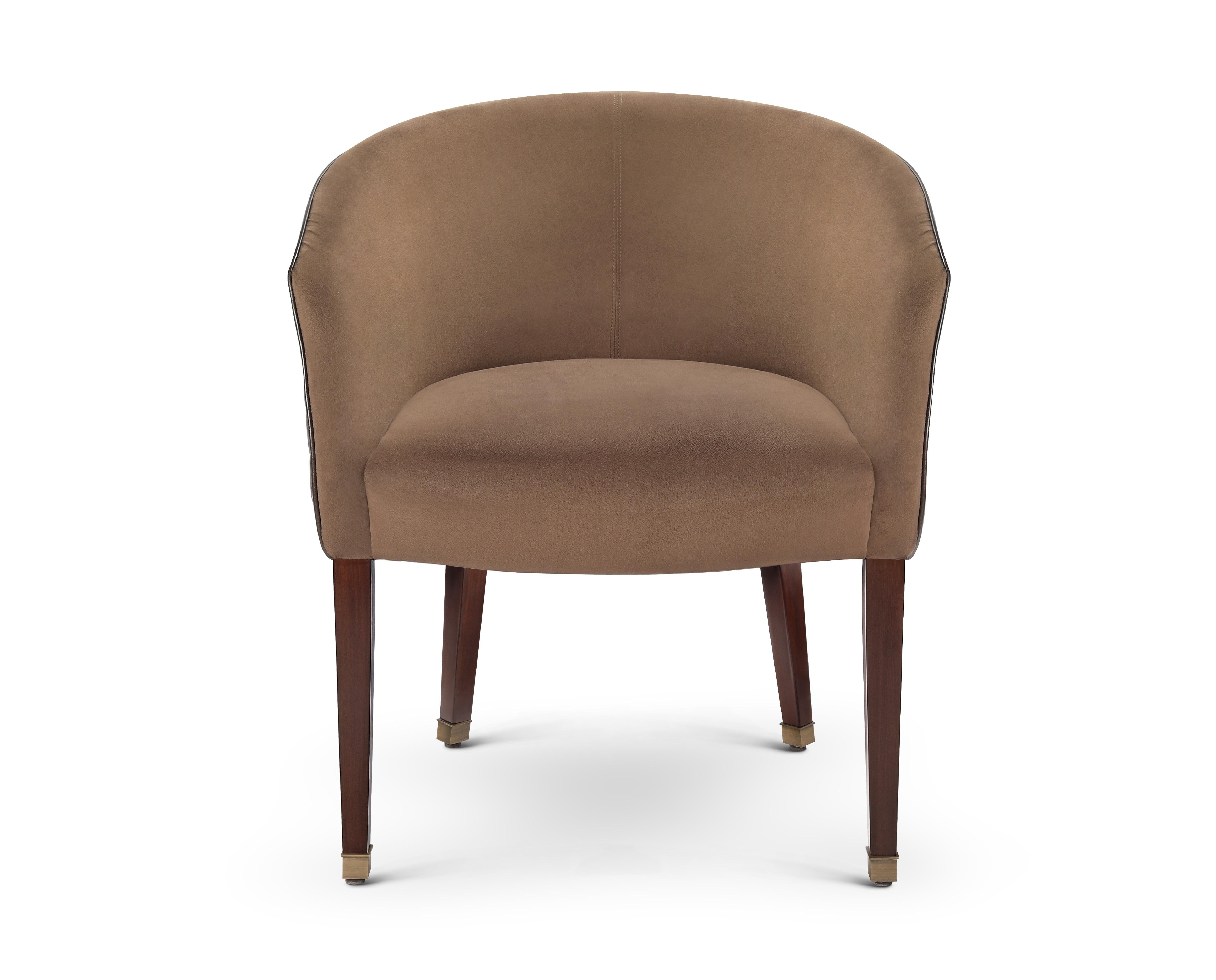 Modern Hand Stitched Leather Marla Armchair by Madheke For Sale